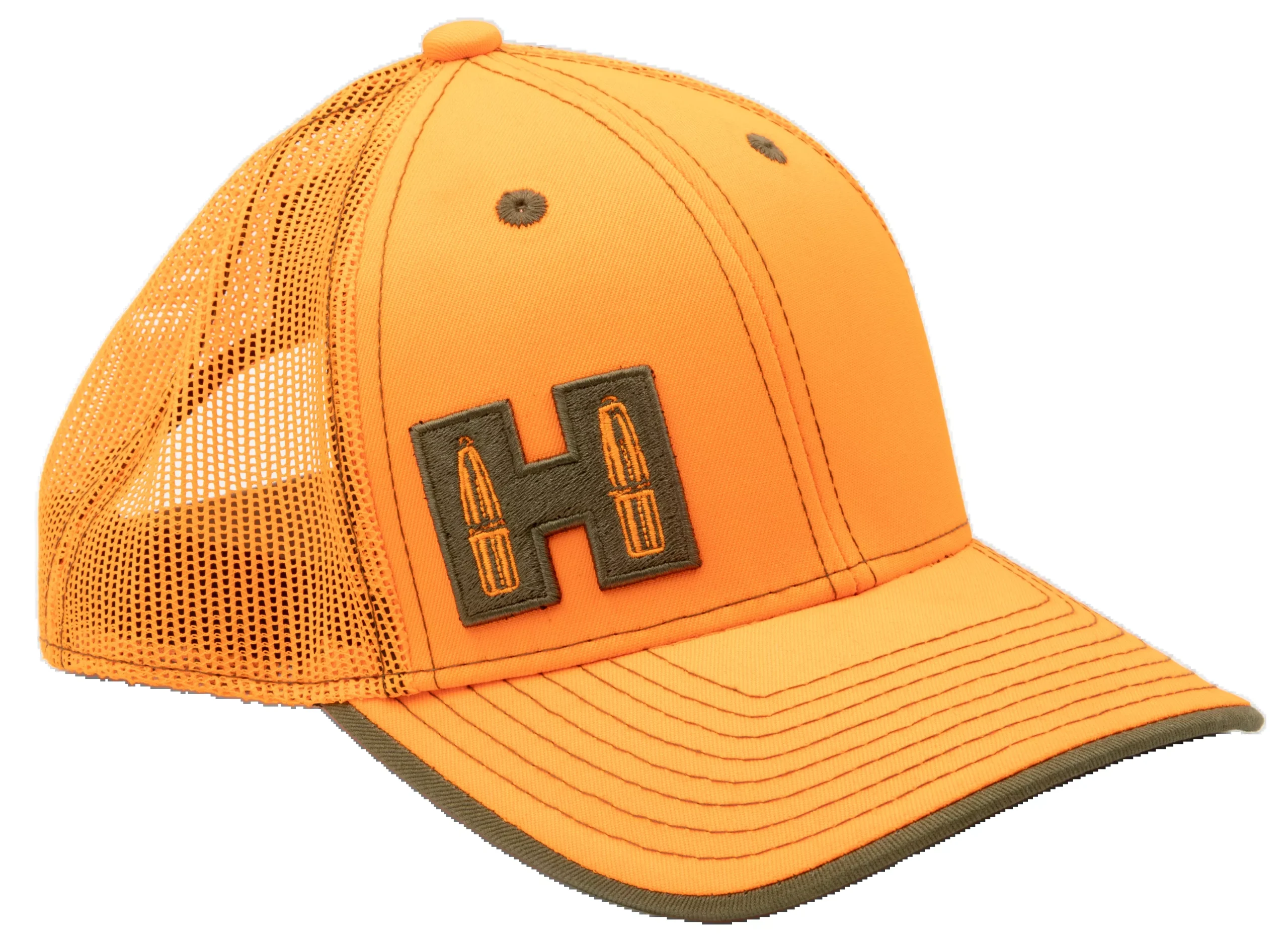 Hornady Blaze Orange Mesh Back Adjustable Cap Hat with Embroidered H Logo - 99262