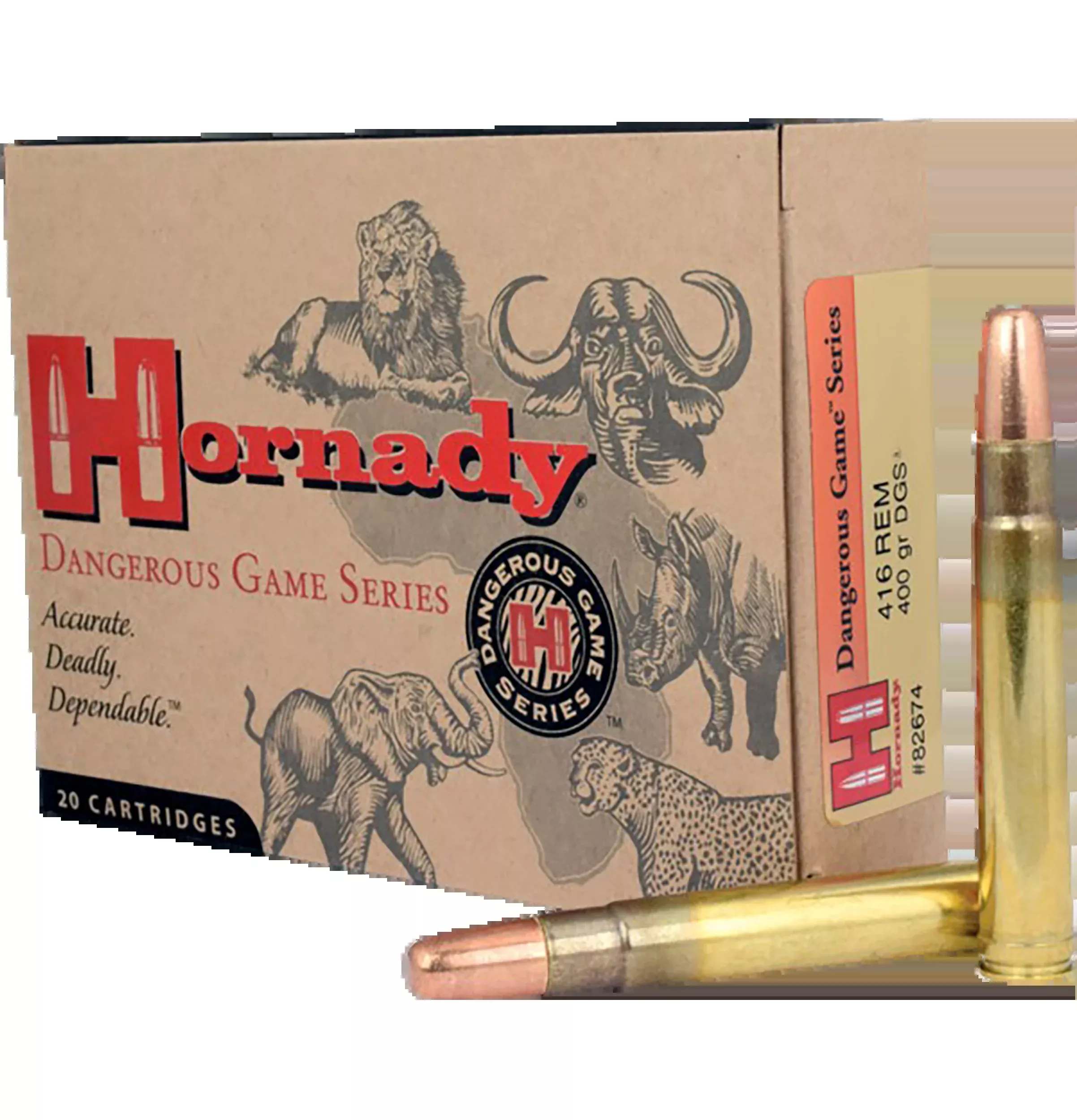 Hornady Dangerous Game 416 Rem Mag 400gr DGS - Box or Case