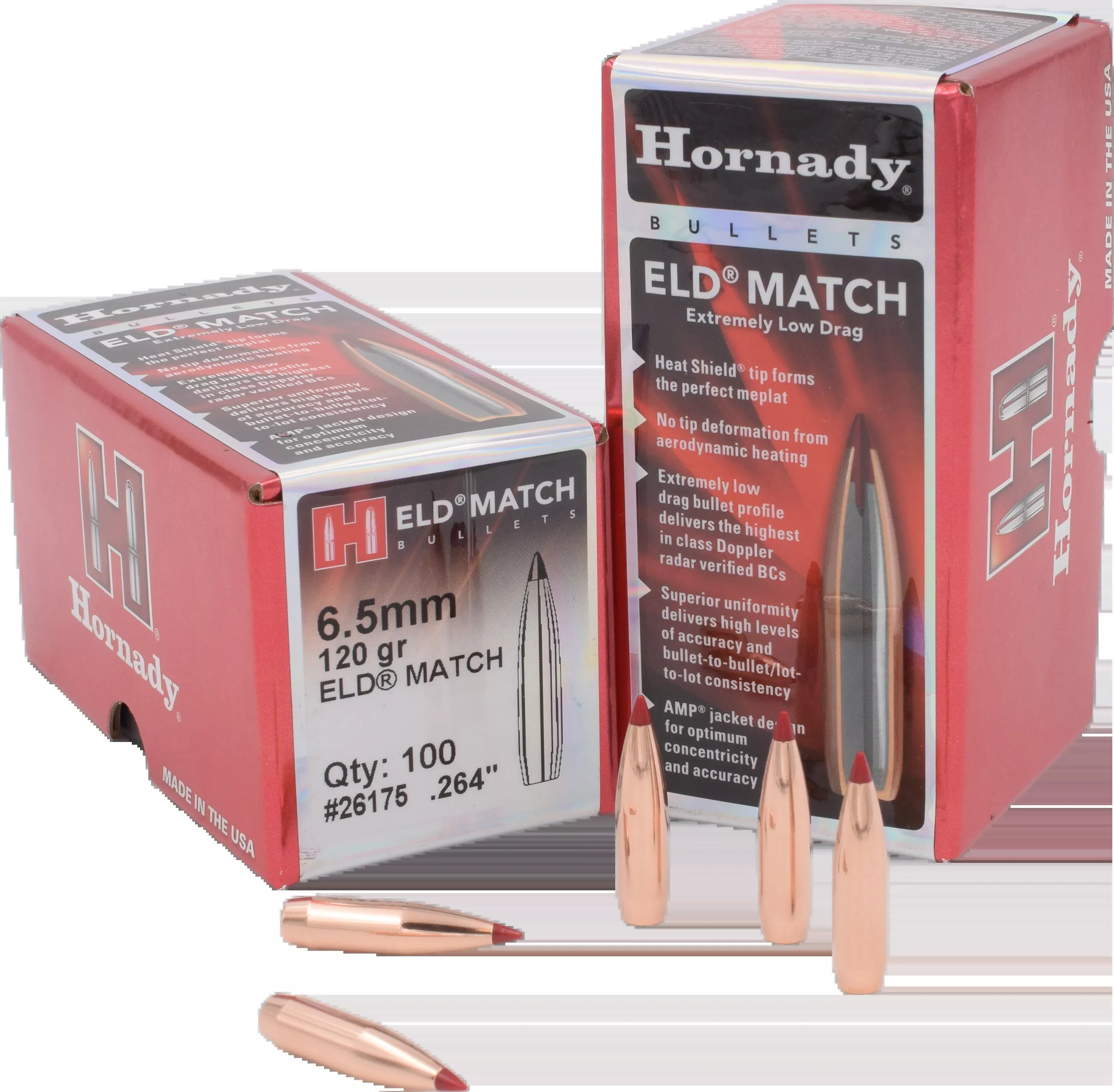 Hornady ELD Match 6.5mm .264 120 gr Reloading Bullets - 100/Box