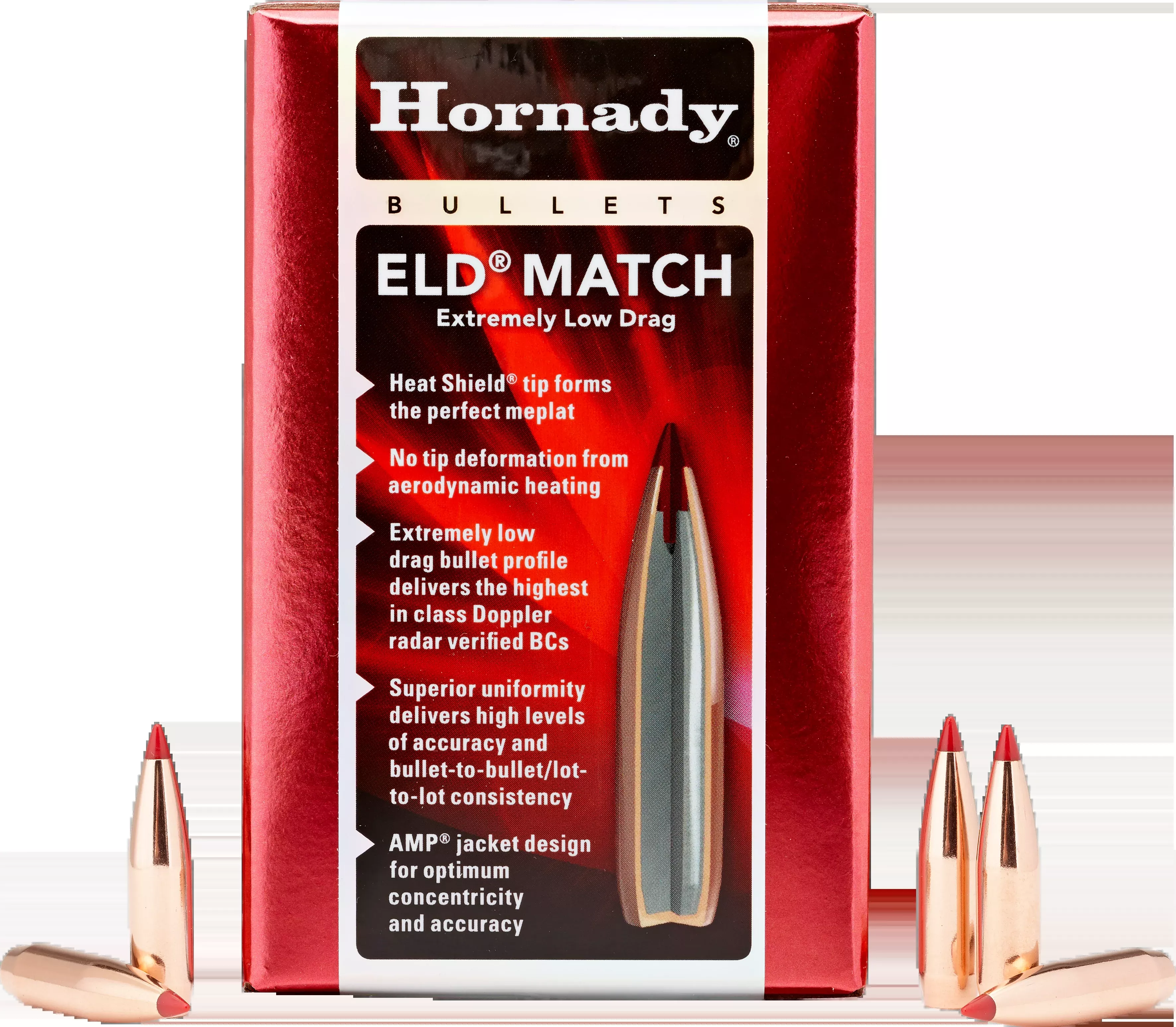 Hornady ELD Match 6.5mm (.264) 147gr Heat Shield Tip Match Rifle Bullets (500/Box) 263331