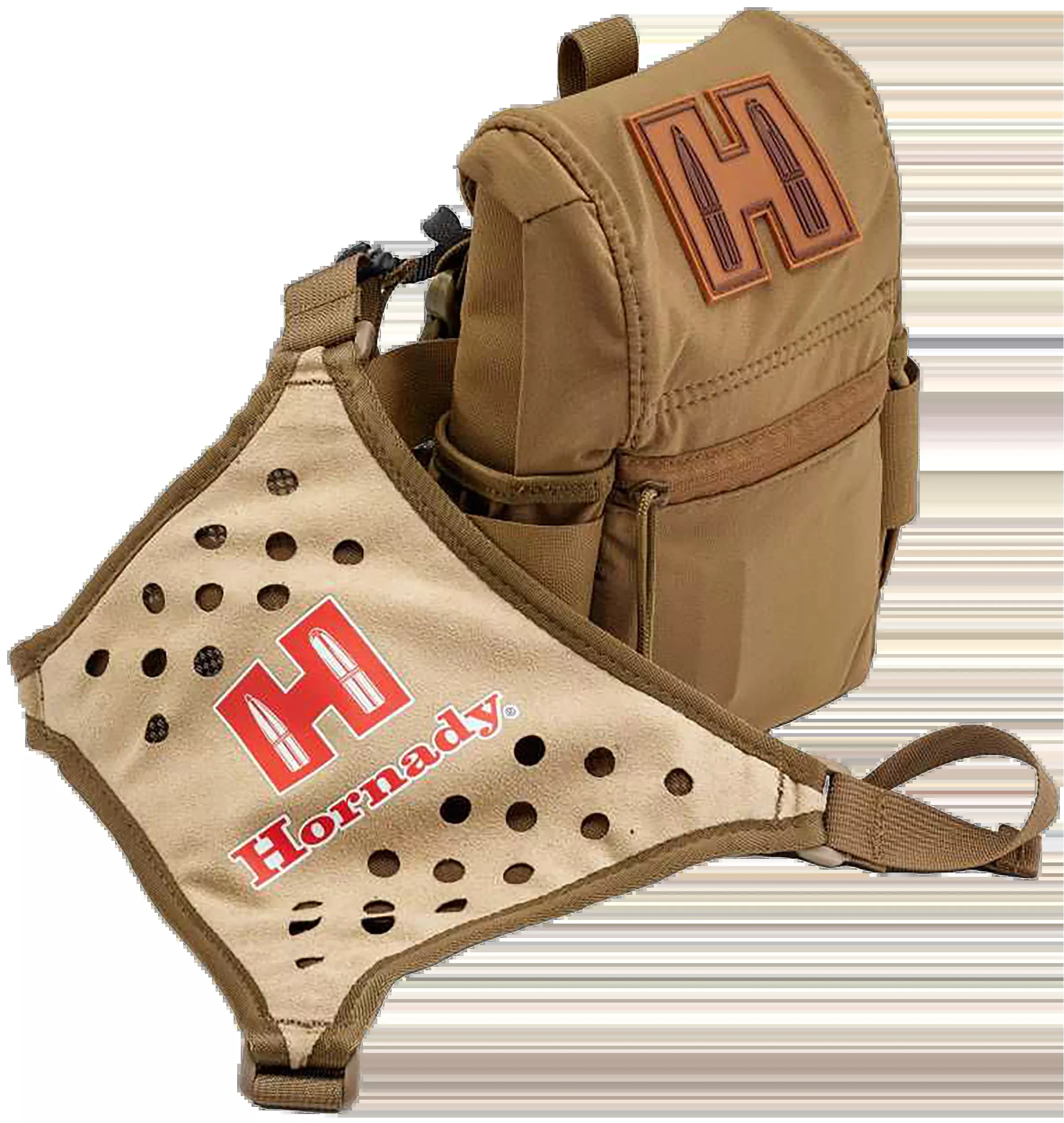 Hornady Magnetic Binocular Harness Case, Tan – Silent Closure, 4-Point X-Panel Support 99163