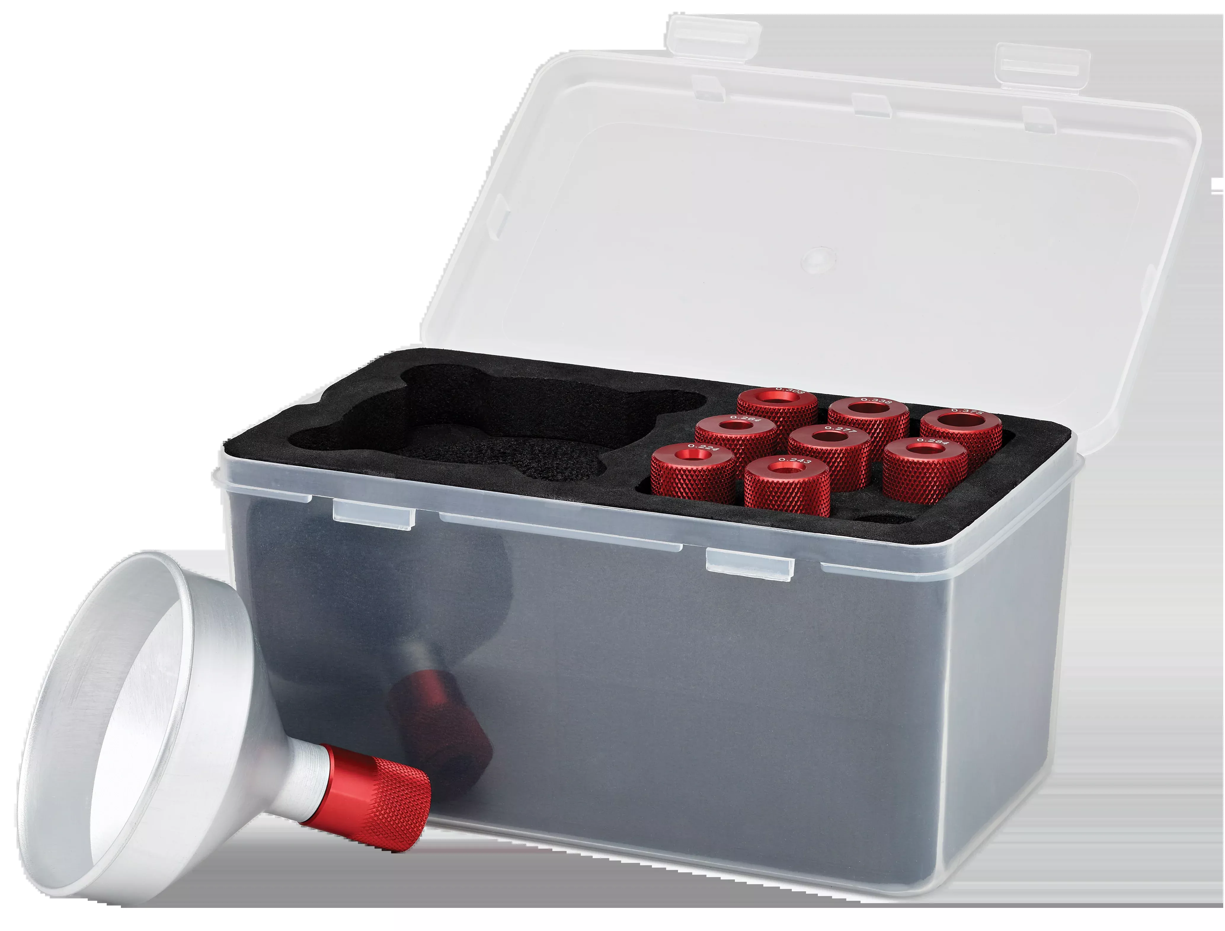 Hornady Premium Powder Funnel Kit, High-Capacity Non-Static Aluminum w/ 9 Bushings, 586059