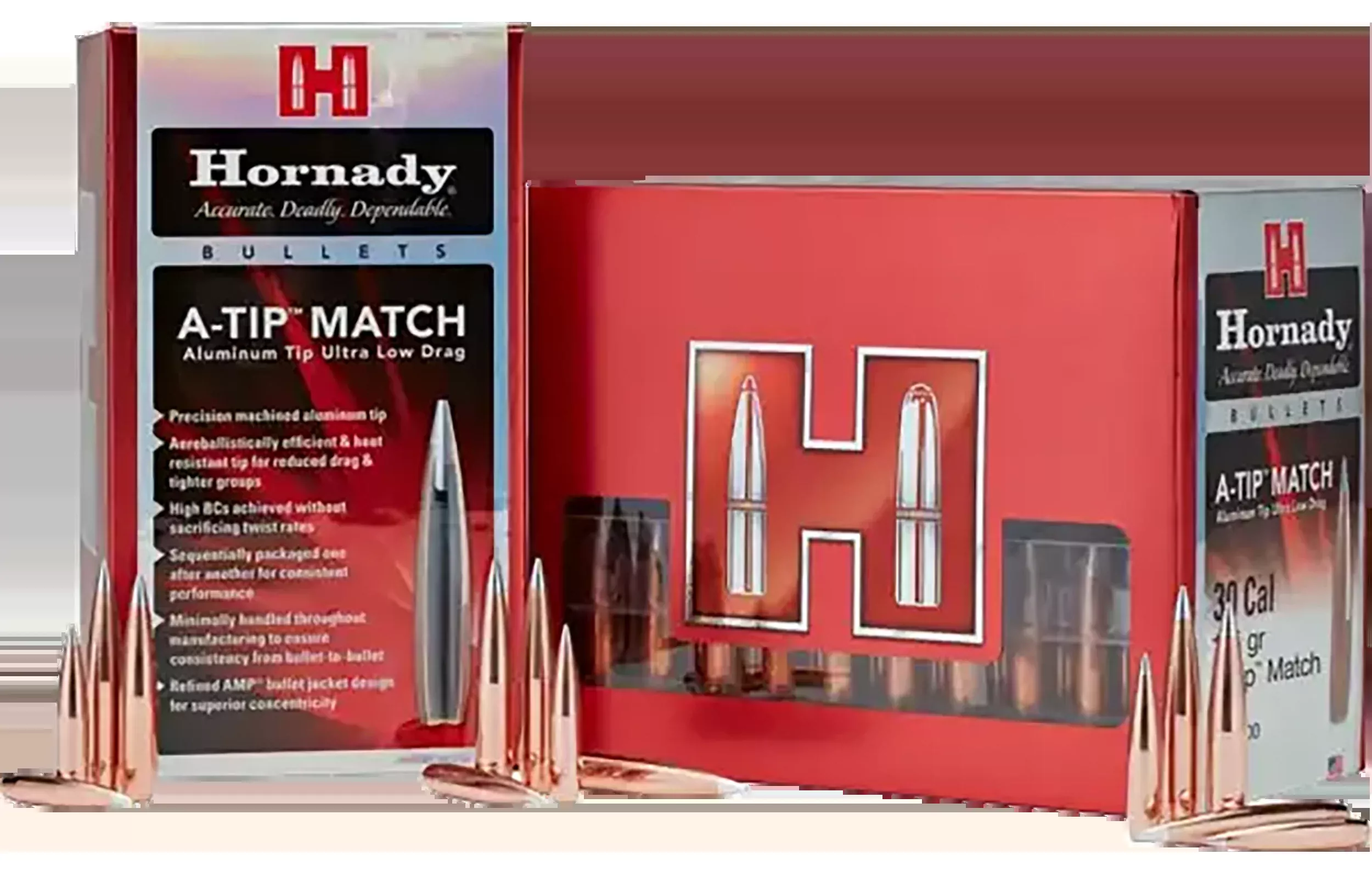 Hornady A-Tip Match .338 Cal 300gr Aluminum Tip Low-Drag Rifle Bullets (100) 33389