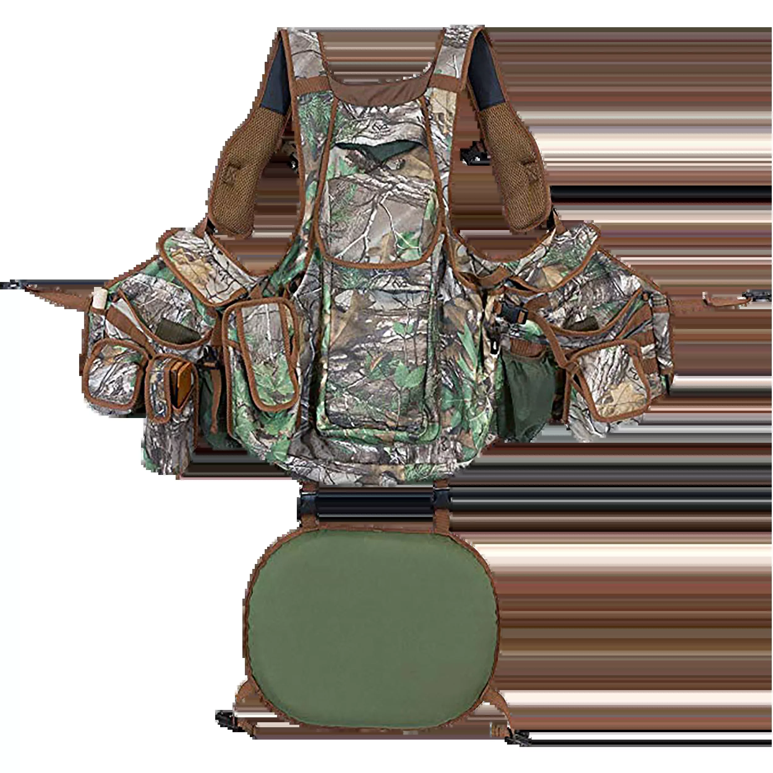 HS Strut Undertaker Turkey Hunting Vest, Realtree Edge Camo with Padded Seat and Buckle Closure, STR1001761
