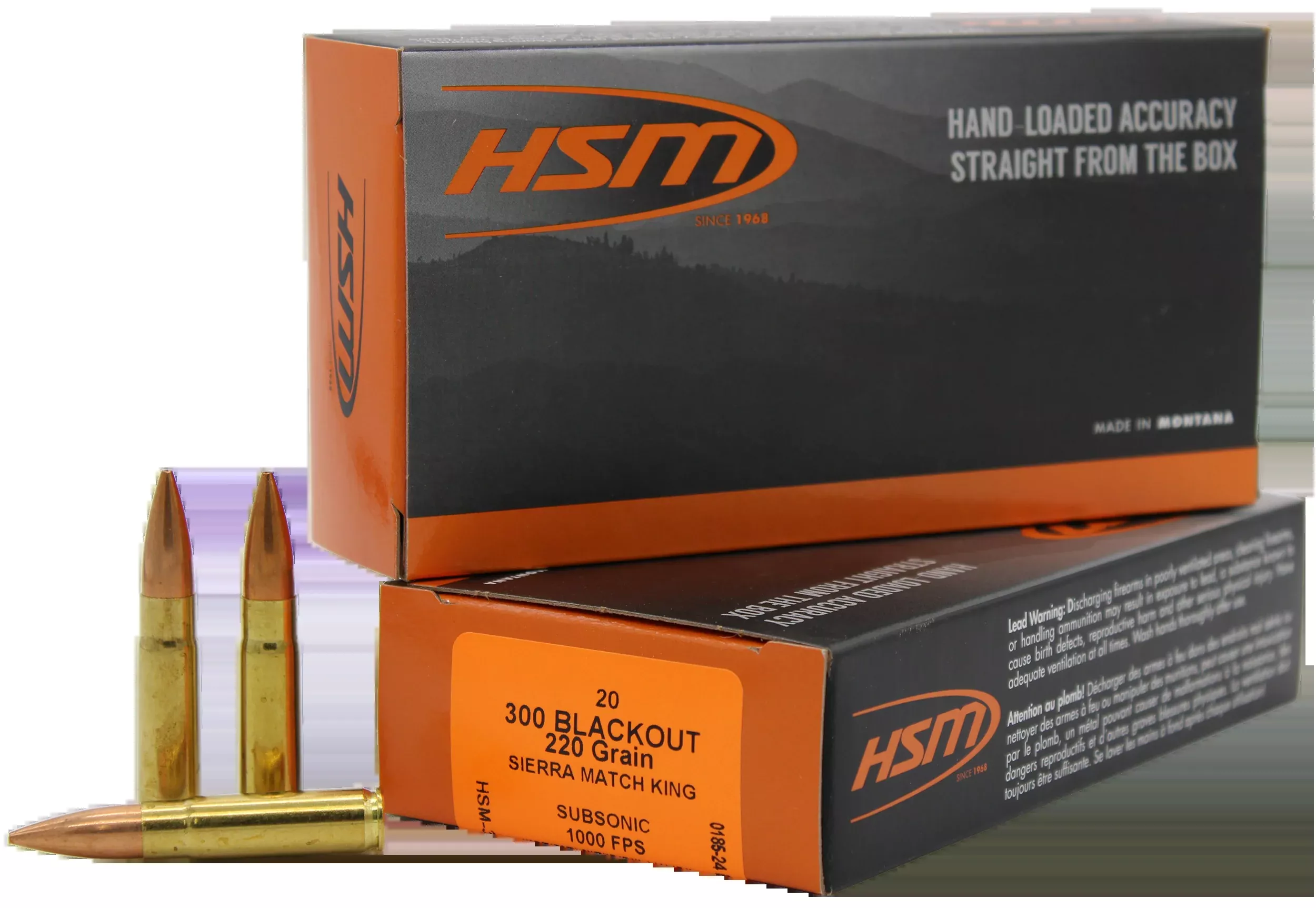 HSM Match 300 Blackout 220gr Sierra MatchKing BTHP 20 Rd - Box or Case
