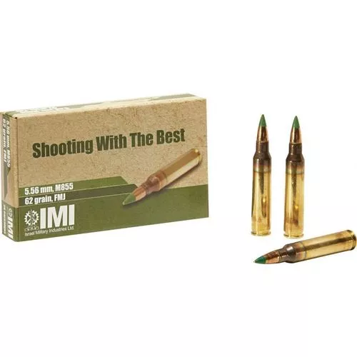 IMI 5.56x45mm NATO 62 Grain Green Tip 20 Round Box
