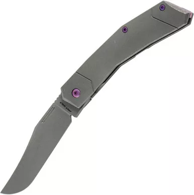 Jack Wolf Knives 54179 Bionic Jack Framelock - 3.28" S90V Stonewashed Blade, Titanium Stonewashed Handles