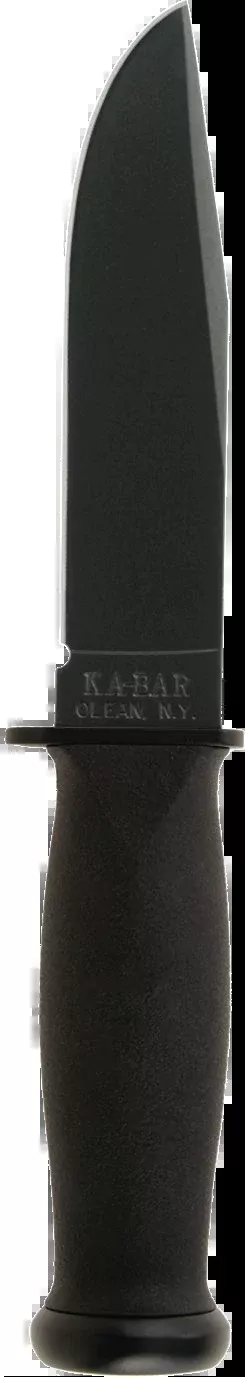 Ka-Bar Mark I Fixed Blade Knife, 5.13 in Clip Point, 1095 Cro-Van, Kraton G Handle — 2221