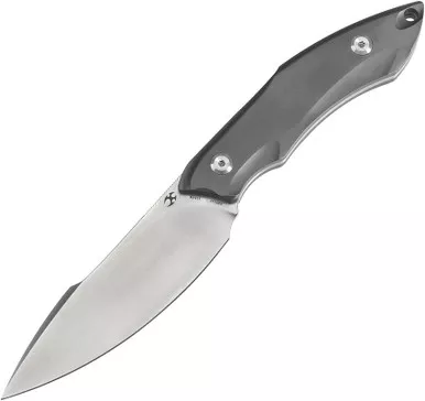 Kansept Knives Luccio Fixed Blade Knife - 3.81" CPM-S35VN Satin Harpoon Point Blade, Gray Anodized Titanium Handles, Kydex Sheath - G007A7