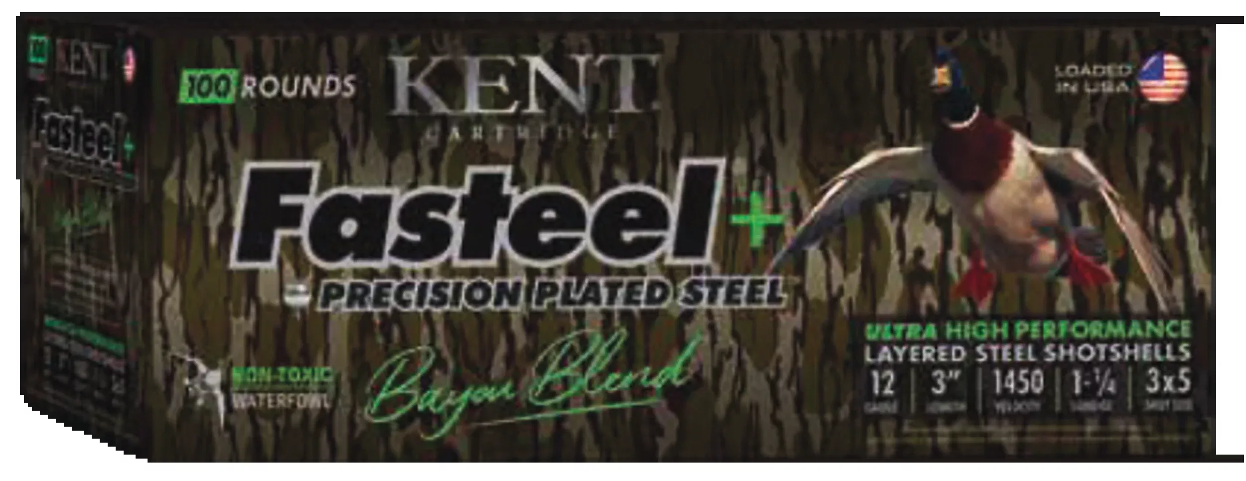 Kent Cartridge Fasteel+ Bayou Blend 12 Gauge 3" 1 1/4 oz 3x5 Steel Shot - Box or Case