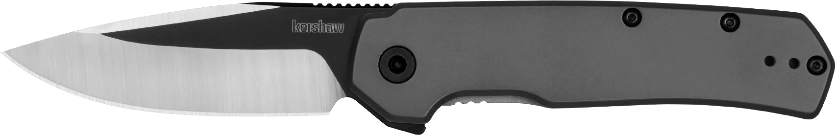 Kershaw 1411 ThermalEDC 2.95" Folding Drop Point Plain Black Oxide w/Satin Grinds 8Cr13MoV SS Blade, Gray PVD Stainless Steel Handle, Includes Pocket Clip