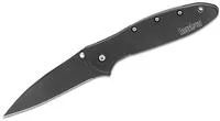 Kershaw 1660ckt Ken Onion Leek Assisted Flipper Knife 3 " Black Plain Blade, Black Stainless Steel Handles, Frame Lock