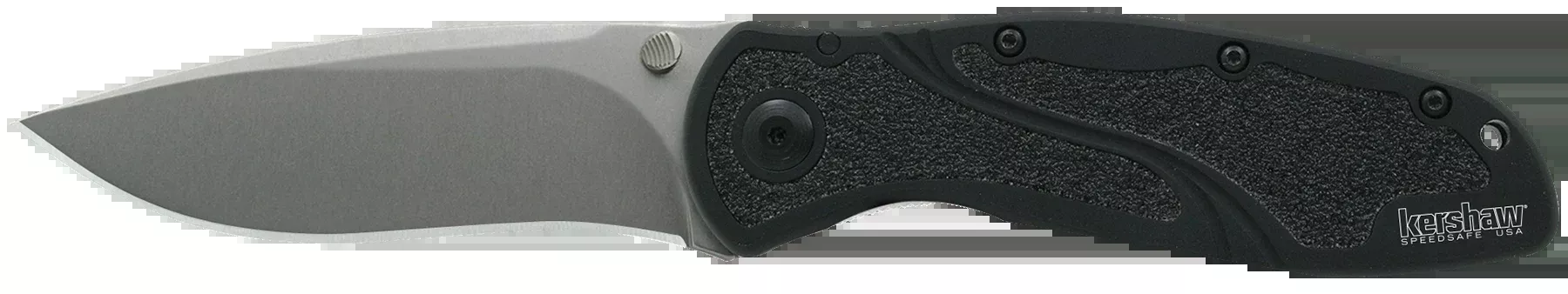 Kershaw Blur Assisted Folding Knife, CPM S30V Stonewashed Blade, Black Aluminum Handle – 1670S30V