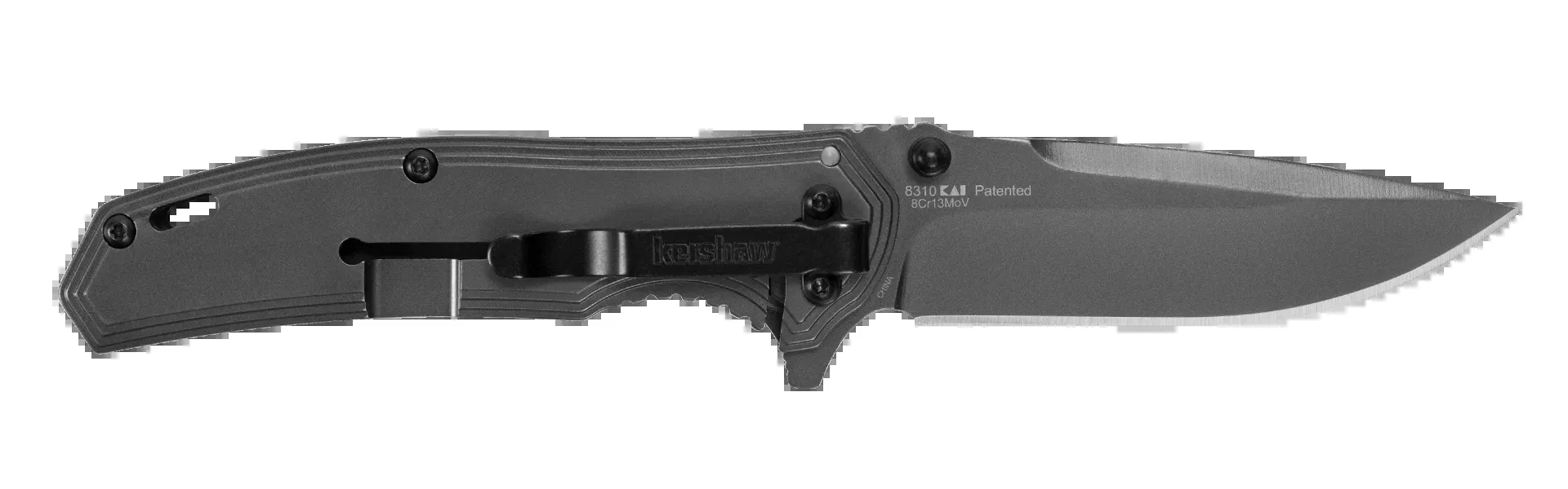 Kershaw Fringe Folding Knife – 3 in Drop Point, Titanium Carbo-Nitride 8Cr13MoV Blade, Carbon Fiber Insert, 8310