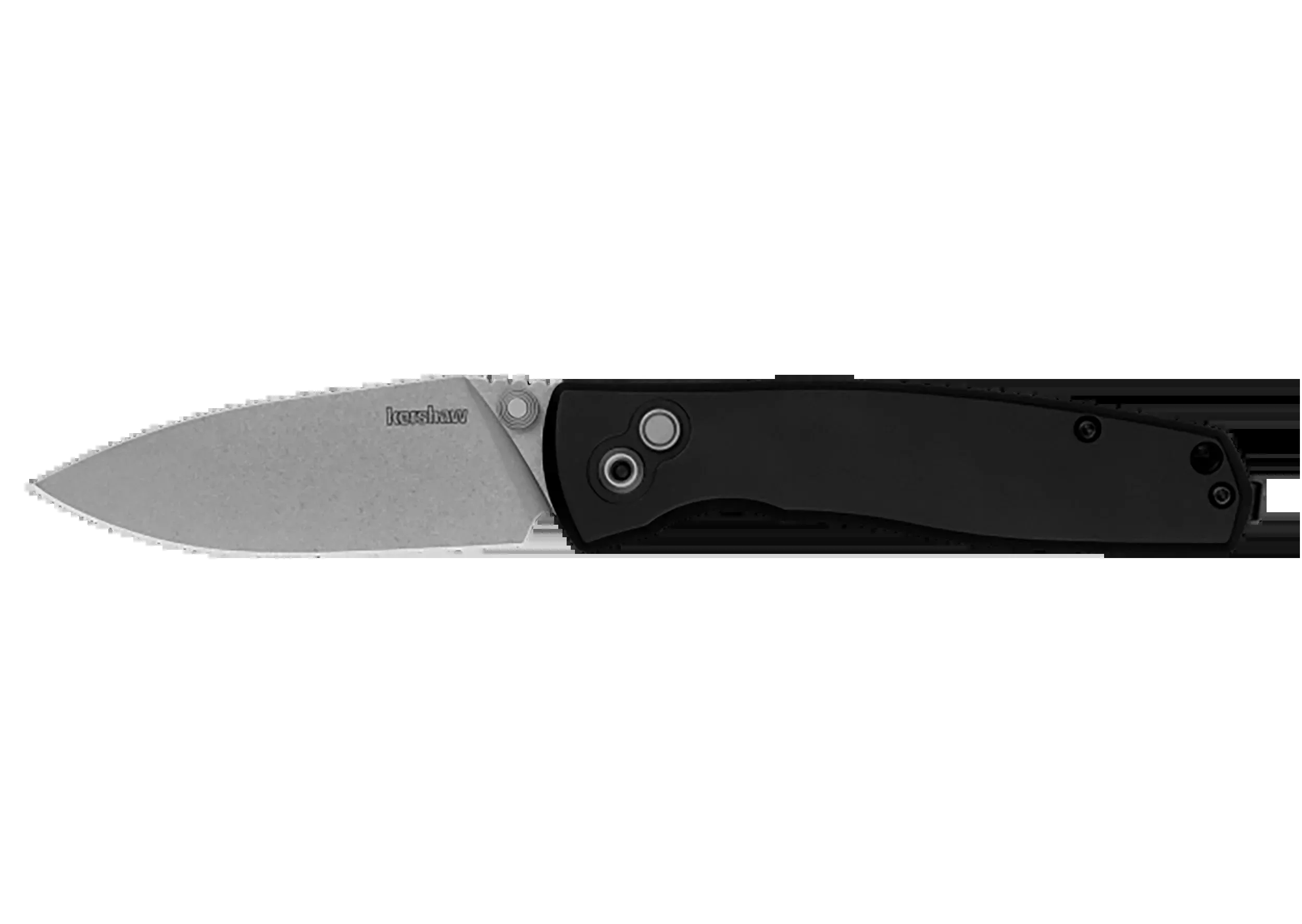 Kershaw Kindred Folding Knife with Button Lock, 3 in D2 Stonewashed Spear Point, Black Aluminum Handle, 2053