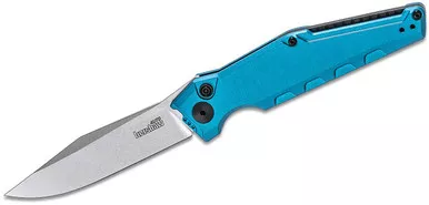 Kershaw Launch 7 AUTO Folding Knife - 3.75" Stonewashed CPM-154 Clip Point Blade, Teal Aluminum Handles - 7900TEALSW