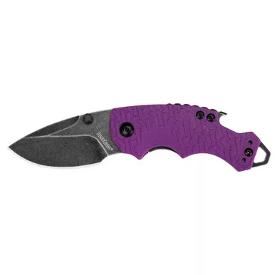 Kershaw Shuffle Multi-Function Folding Knife - 2-3/8" Blackwashed Blade, Purple Glass Filled Nylon Handles - 8700PURBW