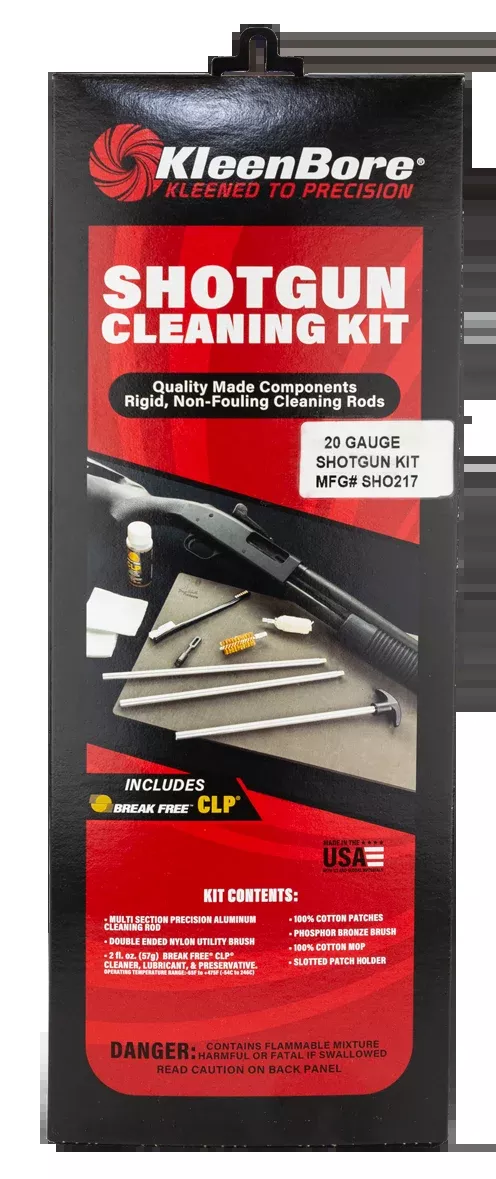 Kleen-Bore Classic Shotgun Cleaning Kit, 20 Gauge – Aluminum Rod, CLP, Case, SHO217