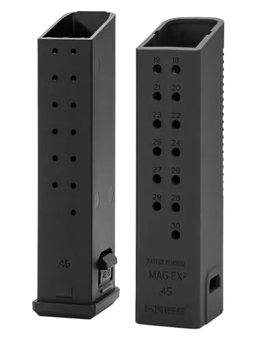 Kriss USA KVAMX2K90BL00 Mag-Ex2 Extension Kit Extended 9mm Luger 40rd Compatible w/Glock 17 Gen3-5 17rd Magazines Black Polymer