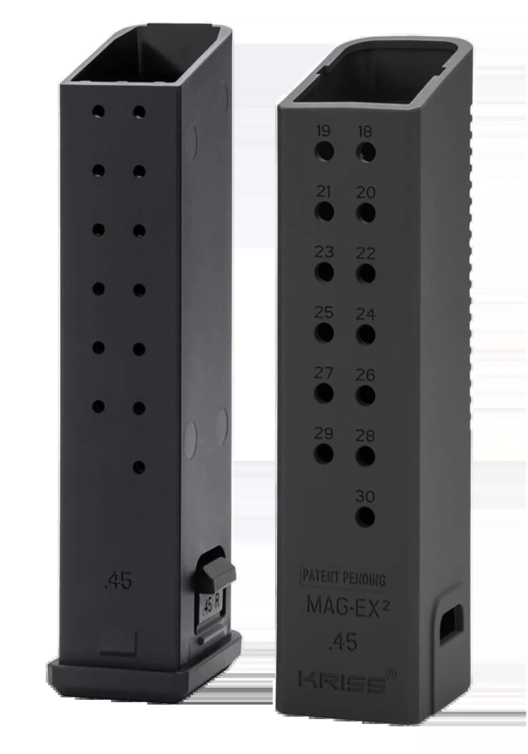 Kriss USA Mag-Ex2 Magazine Extension Kit for Glock 21 Gen 3-5 .45 ACP 30-Round KVAMX2K45BL00