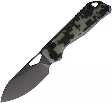 Kunwu Knives Pulsar XT Lock Folding Knife - 3.34" Black DLC Drop Point Elmax Steel Blade, Carbon Fiber Handles
