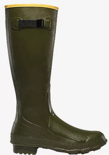 LaCrosse Grange 18-Inch Waterproof Rubber Boots – OD Green, EVA Footbed, 150040