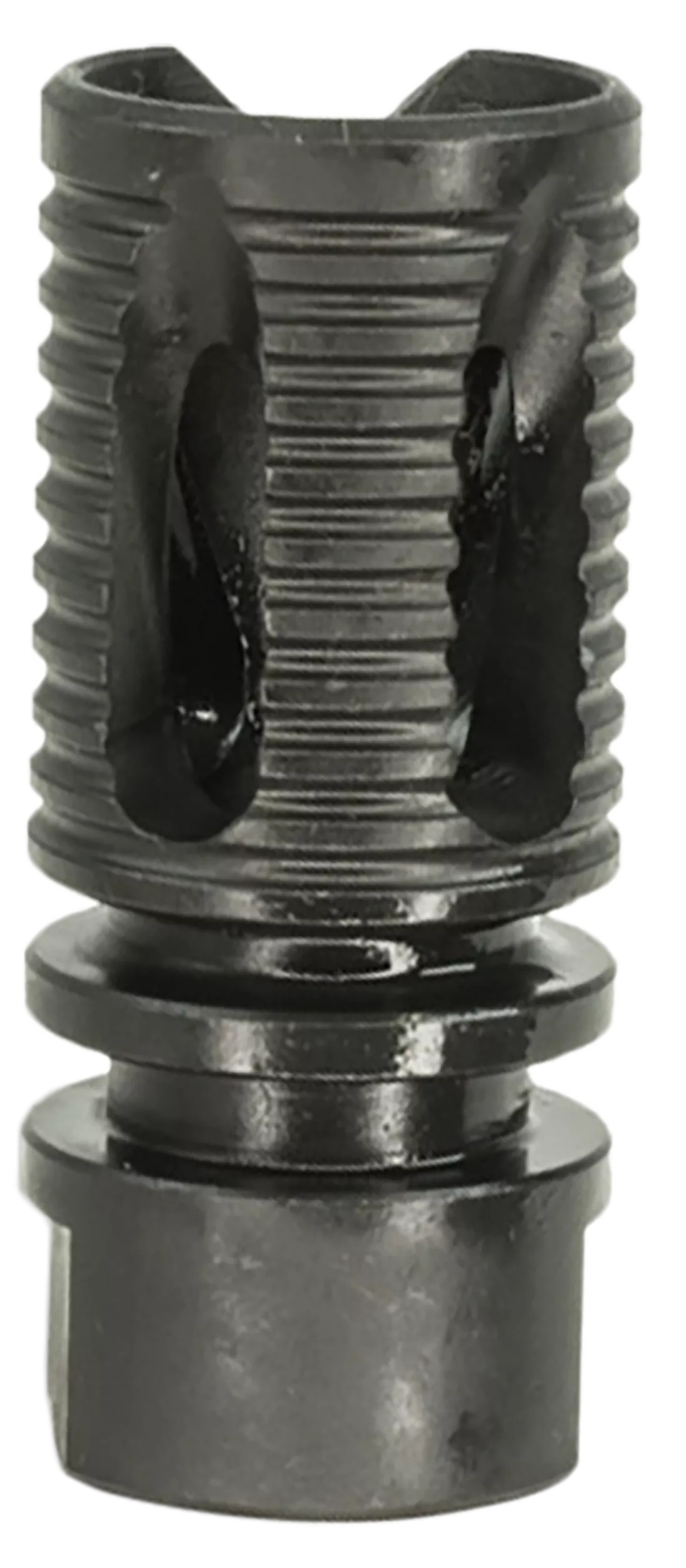 Lead & Steel Llc LSSAWFH12X28 Saw Style Flash Suppressor1/2"-28 tpi Black 4140 Steel Closed Tine