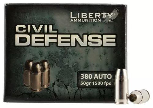Liberty Ammunition LACD380023 Civil Defense380ACP 50gr Lead Free Fragmenting Hollow Point 20 Per Box/50 Case