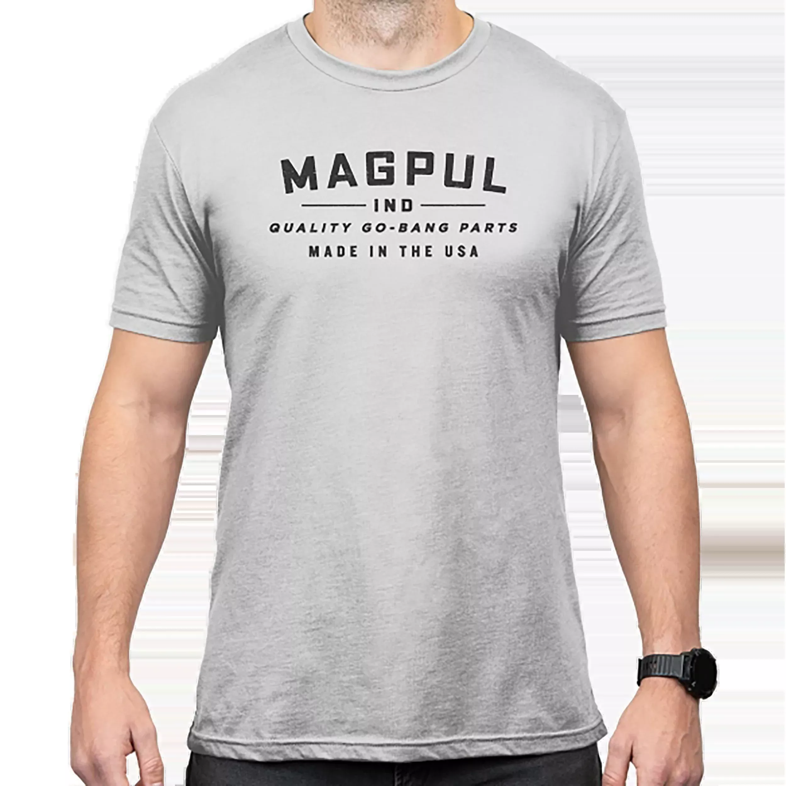 MAGPUL INDUSTRIES CORP Go Bang Parts Short Sleeve T-Shirt, Stone Gray Heather Cotton/Poly, MAG1112-041-XL