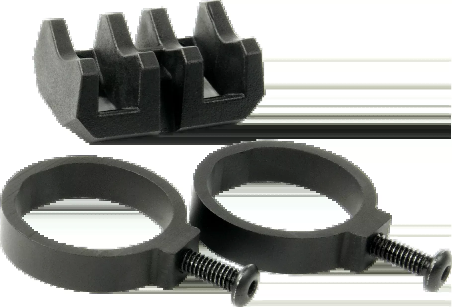 Magpul Industries MAG614 Light Mount V-Block and Rings Aluminum/Polymer - Black