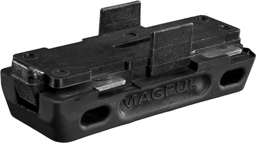 Magpul MAG024-BLK L-PlateMade of Stainless Steel w/ Overmolded Santoprene Rubber & Black Finish for 5.56x45mm NATO USGI 30-Round Aluminum Magazines/ 3 Per Pack