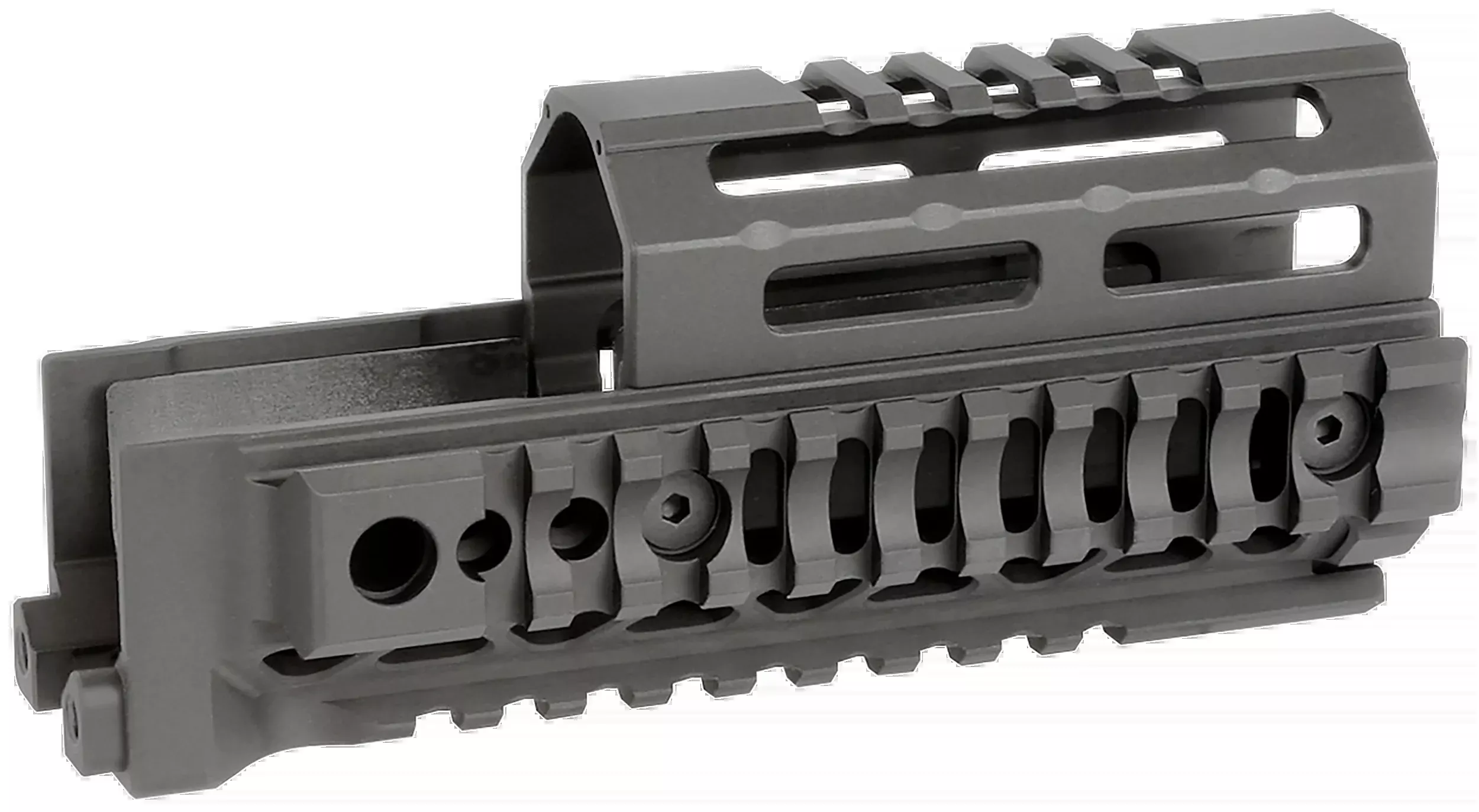 Midwest Industries AK Alpha Quad Rail Handguard 6in Black 6061 Aluminum for AK-47/74 MIAKALPHAQR6