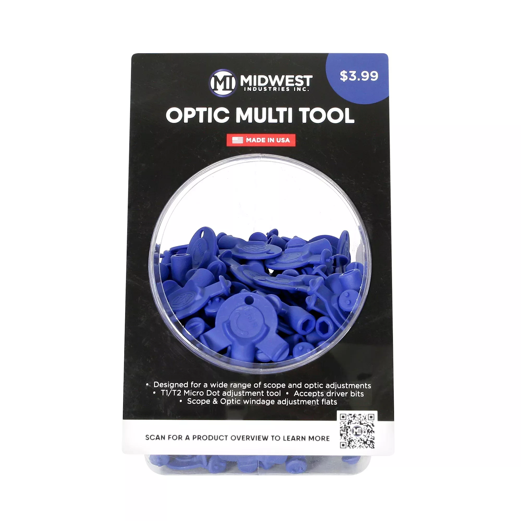 Midwest Industries Optic Multi Tool Dealer Display, 150-Piece Blue Assortment for Optic Adjustments MI-OMT-DISPLAY