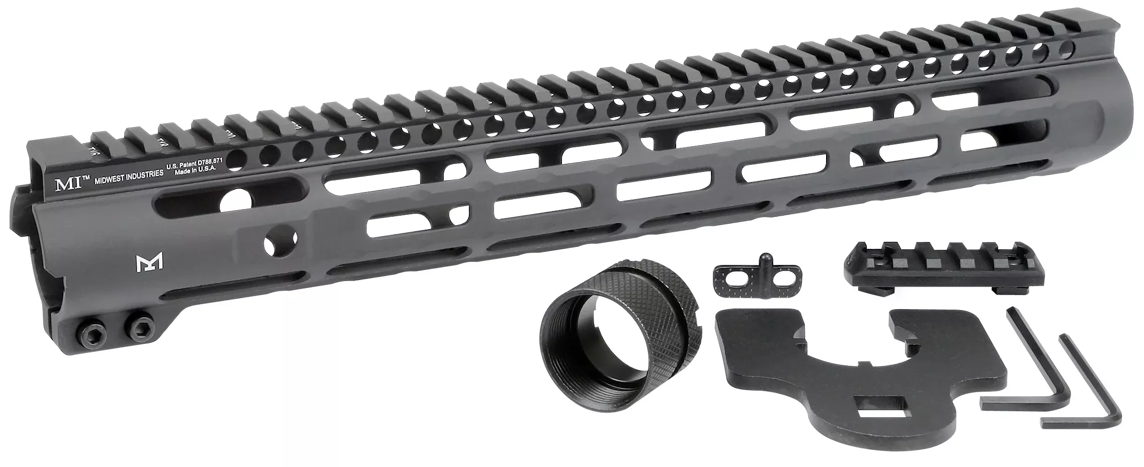 Midwest Industries Slimline AR-15 14" M-LOK Free-Float Handguard - Black