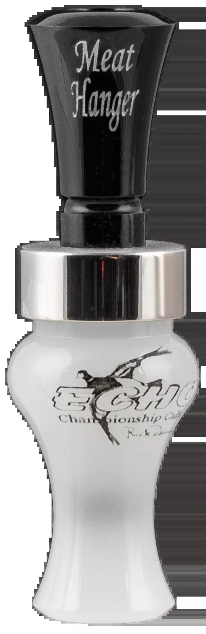 MO Tactical Products LLC Meat Hanger Duck Call, Double Reed Acrylic, Black/Pearl Mallard – 79010