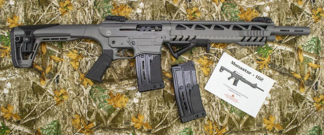 Monastor 102 Tactical Grey 12ga Semi Auto Shotgun