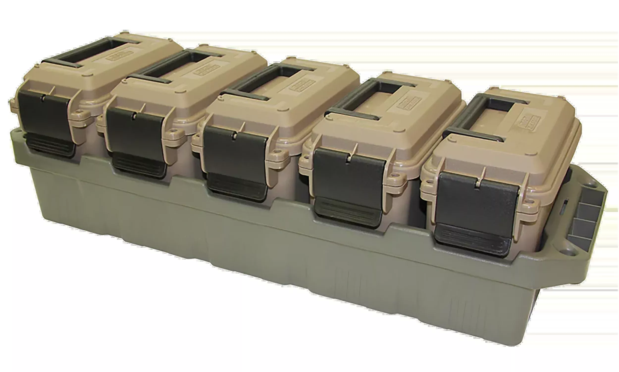 MTM 5-Can Ammo Crate Mini Combo with O-Ring Sealed AC15 Mini Cans, Polymer – AC5C