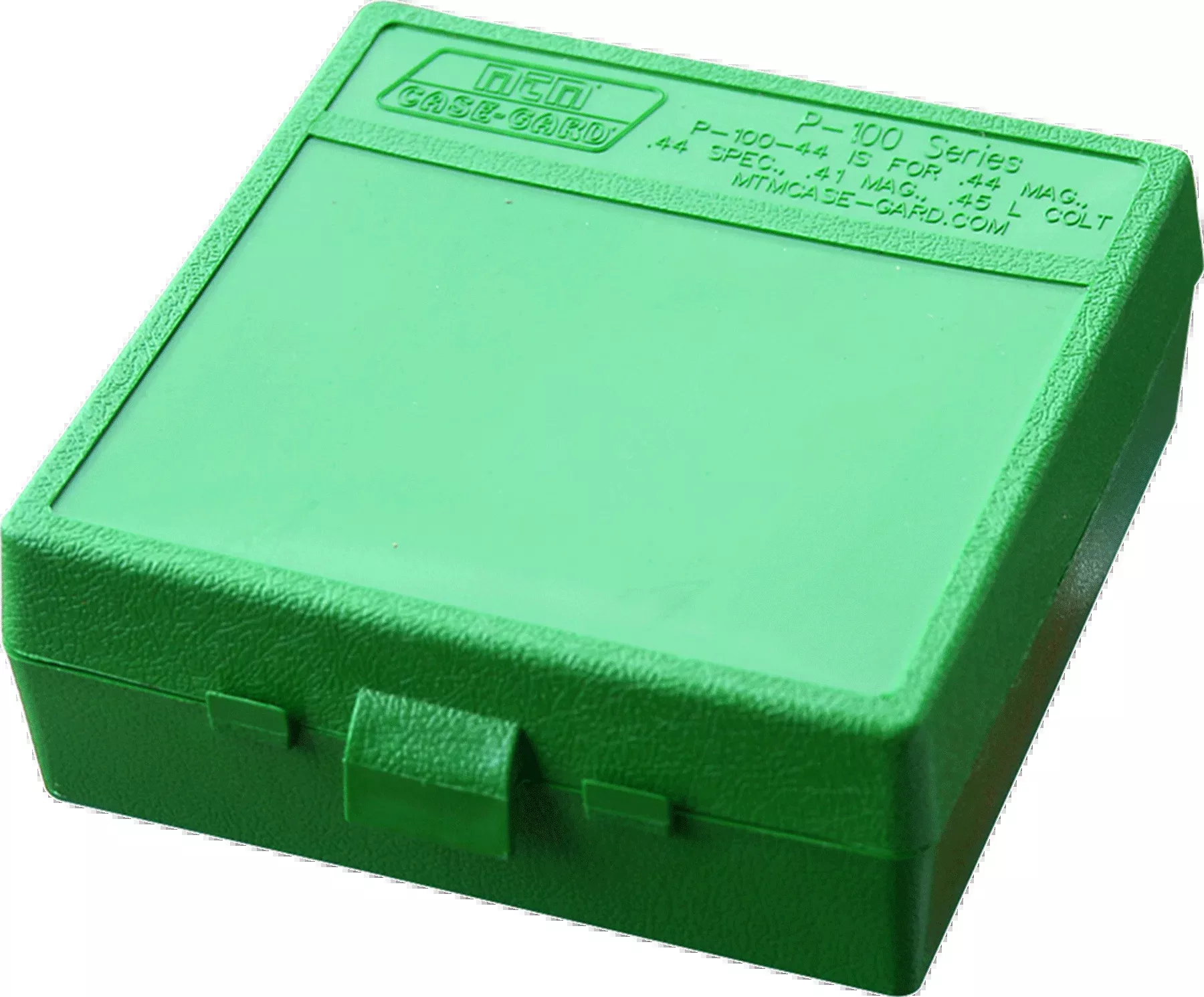 MTM Case-Gard Flip-Top Handgun Ammo Box, Green Polypropylene, 100-Round Capacity – P1004410