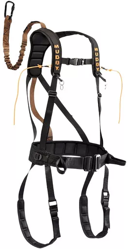 Muddy MUD-MSH400-XL The Safeguard Safety Harness Black Nylon 44" Adjustable Padded