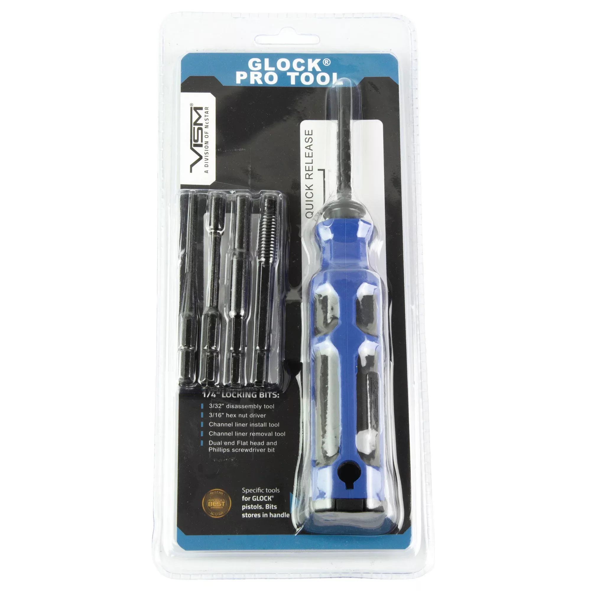 NcSTAR VISM Pro Tool for Glock Pistols with Rubberized Blue Handle, Multi-Bit – VTGLPRO