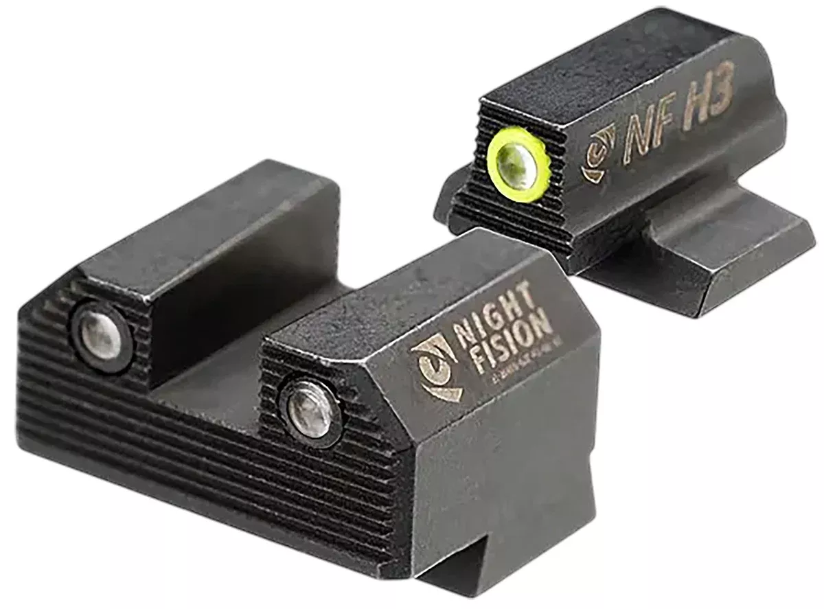 Night Fision CNK029187250YGZG Mete SF Stealth Yellow Tritium Rear Black Frame Fits Canik