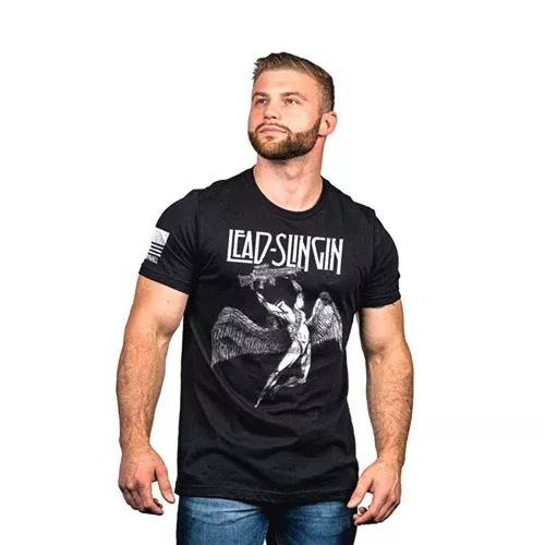 NINE LINE APPAREL Men’s Lead Slingin Graphic T‑Shirt, Black Medium, Limited Edition NLALSZEPPTSBLACKM
