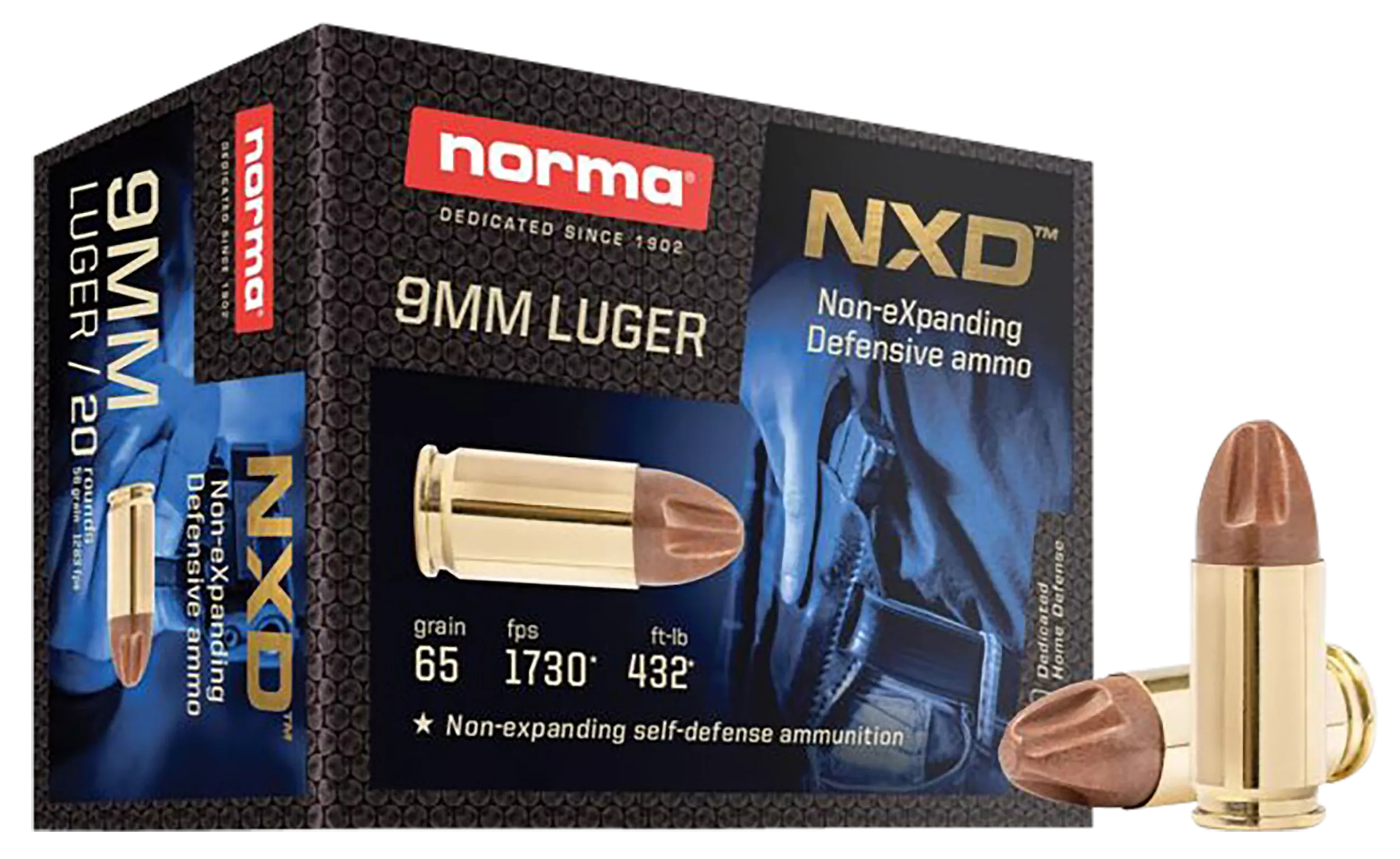Norma Ammunition 611140020 Self Defense NXD 9mmLuger 65gr 20 Per Box/10 Case