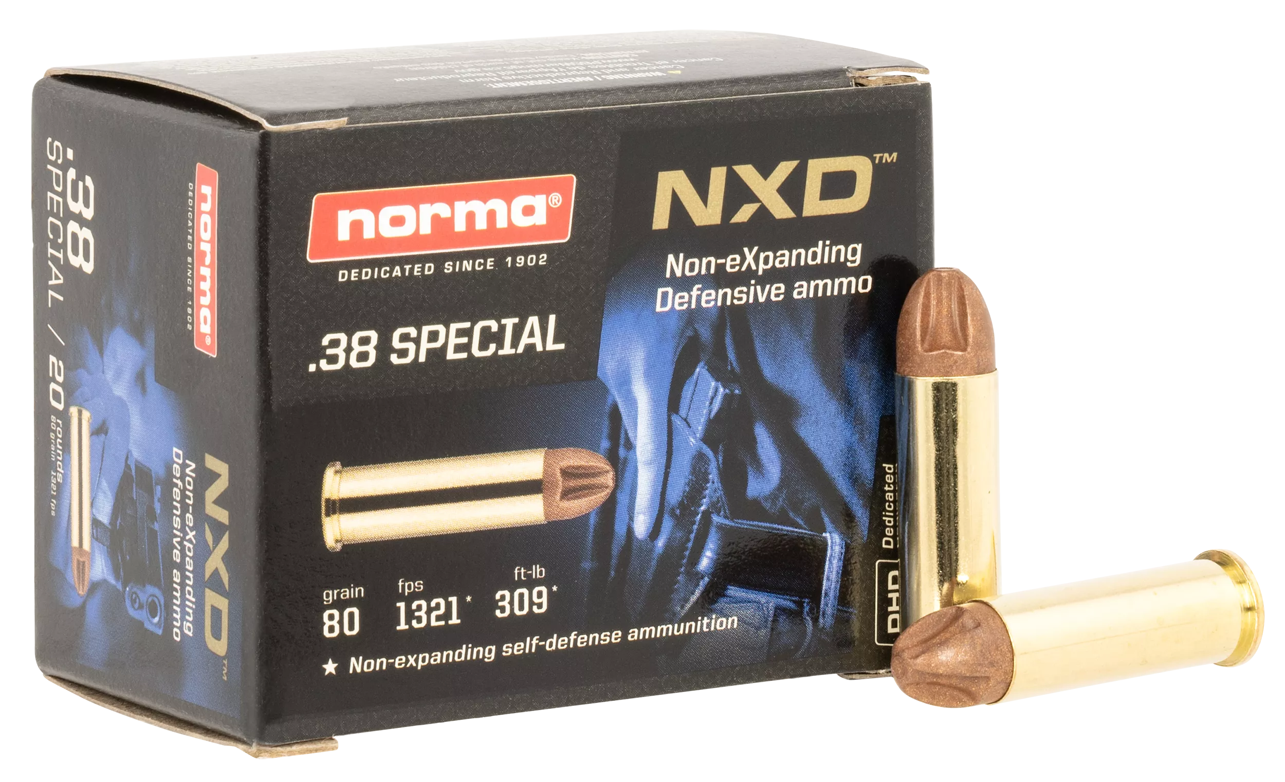 Norma Ammunition 611240020 Self Defense NXD 38Special 38gr 20 Per Box/10 Case