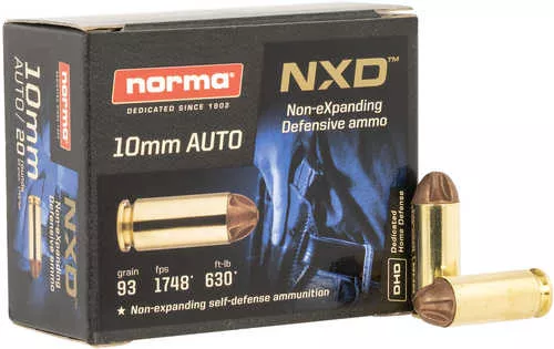 Norma Ammunition 611340020 Self Defense NXD 10mm Auto 65 Grain NXD 20 Rounds