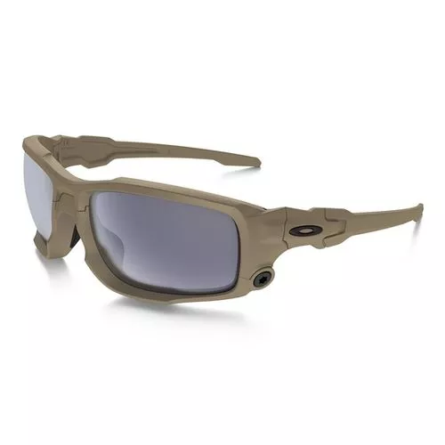 Oakley Standard Issue Ballistic Shocktube Terrain Tan Sunglasses with Gray Lens