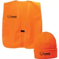 One Size Orange Vest And Beanie Combo