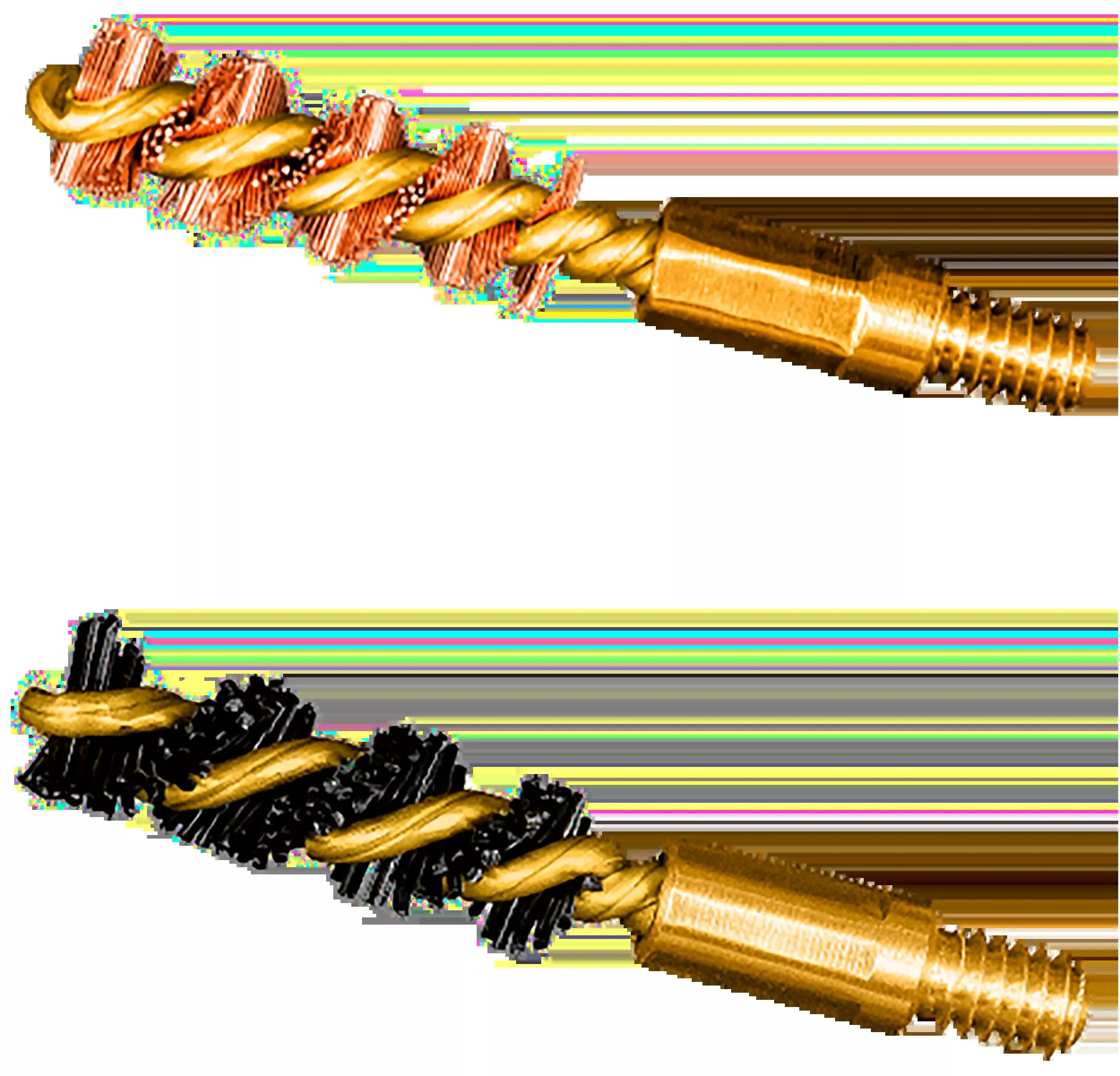 Otis Bore Brush Set for 17 HMR/.177 Cal/.177 WSM, 5-40 Thread, 1 in, Bronze & Nylon - FG317NB
