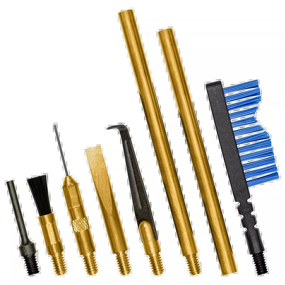 Otis MSR/AR Brass Scraper Maintenance Tool Set, Multi-Caliber Cleaning Kit, Nylon Bristles FG932