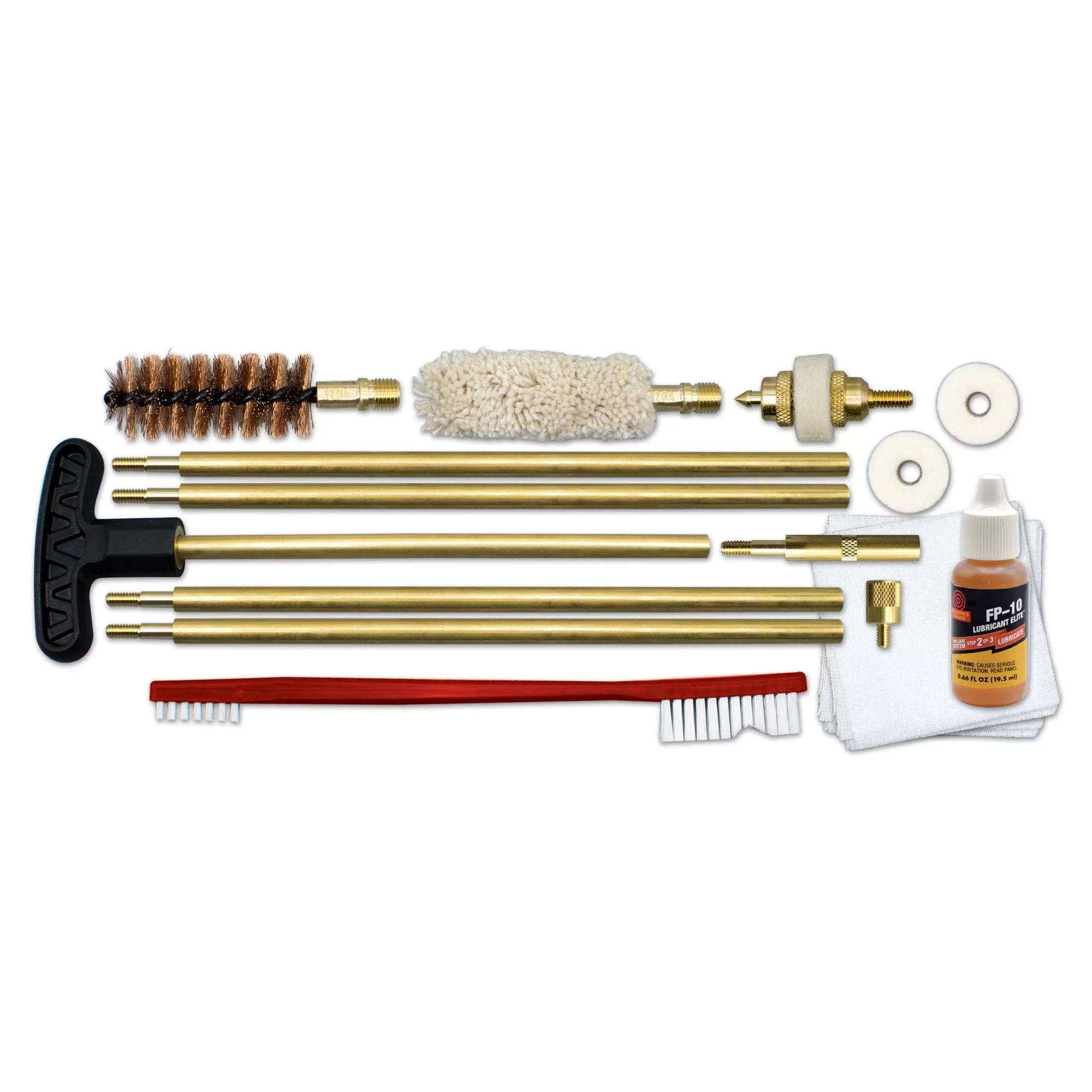 Otis Technology 12 Gauge Shotgun Rod Cleaning Kit with Brass Rods & FP-10 Lubricant, FG-SRS-12